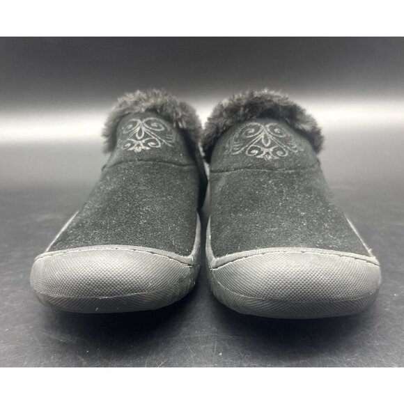 JBU Womens Black Suede w/ Faux Fur Lining Dixie Slip On Loafer Sz 6 Comfort - Picture 2 of 7